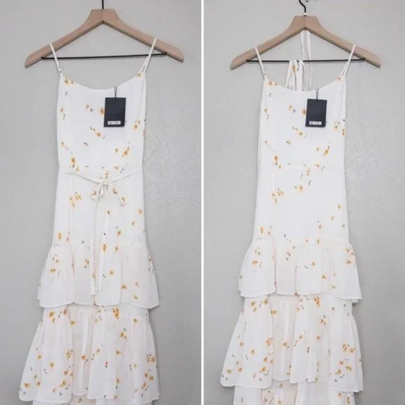 NWT Reformation Foxglove Tiered Ruffle Maxi Dress 2 Opium Floral Georgette - Picture 5 of 11